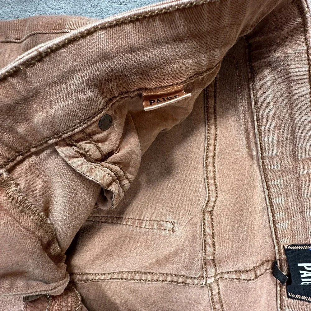 PAIGE FEDERAL Mens 31x32 Rust Brown Wash Jeans Pants Stretch Soft Slim Straight